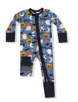 Costumed Ghost Glow in the Dark 2 Way Zipper Romper - 0