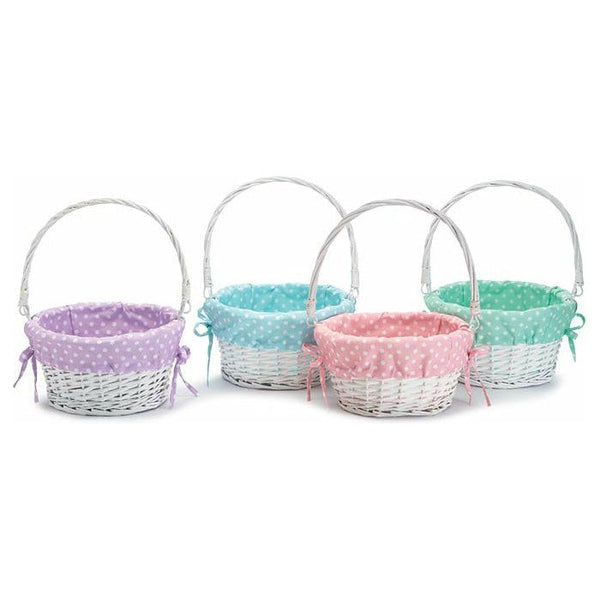 SPRING POLKA DOT WILLOW BASKET SET