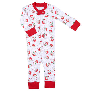 Winking Santa Red Zipper Pajama