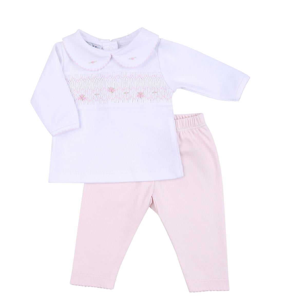 Alice and Andrew Pink Smocked Set