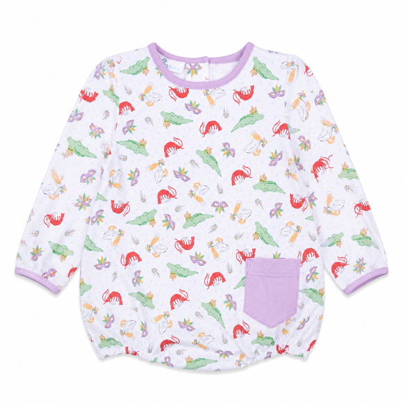 Bayou Pals Lilac Print L/S Bubble Magnolia Baby