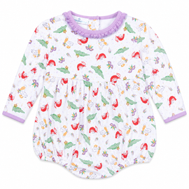 Bayou Pals Lilac Print Ruffle L/S Bubble Magnolia Baby
