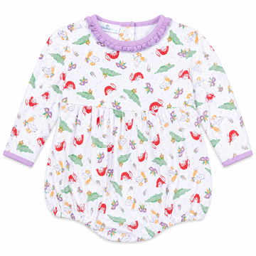 Bayou Pals Lilac Print Ruffle L/S Bubble Magnolia Baby