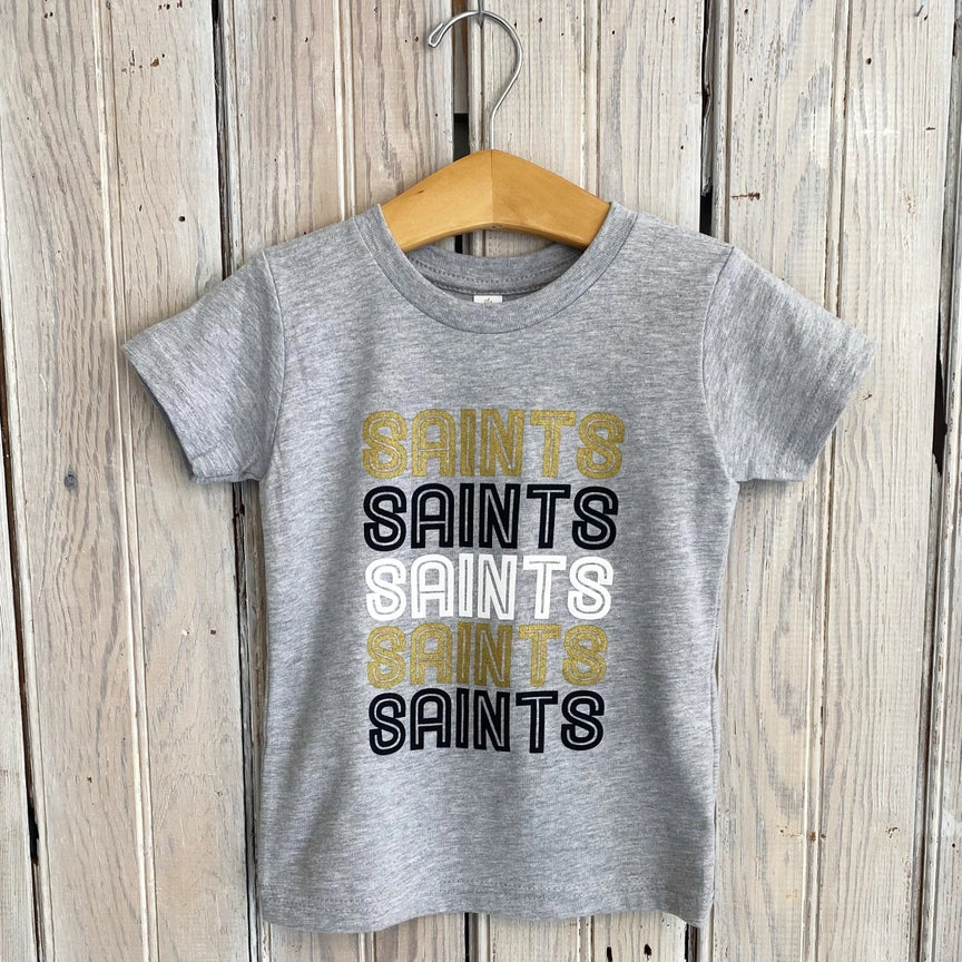 Saints X 5 Kids Tee-Grey