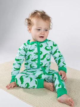 Blue Alligators Zip Convertible Pajamas