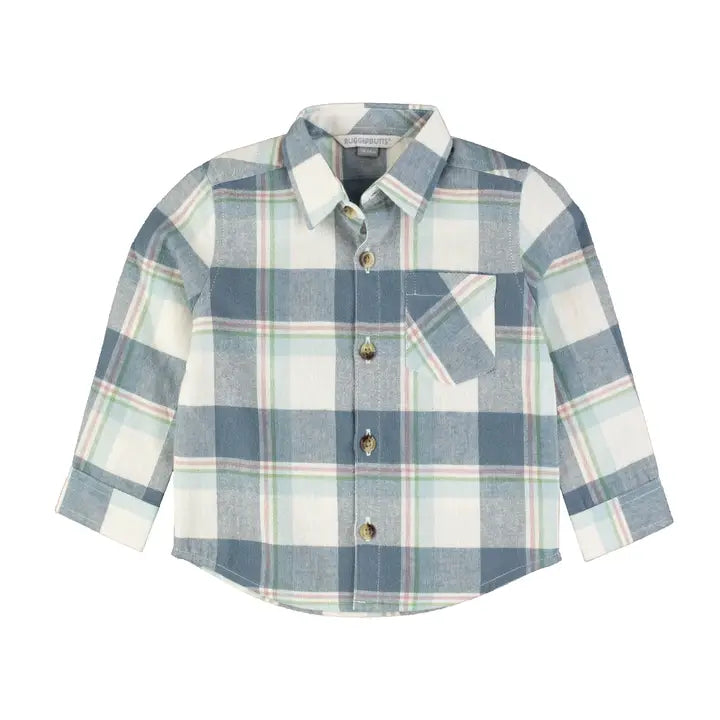 Alpine Plaid Flannel Long Sleeve Button Down Shirt