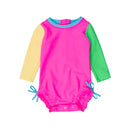 Girls Long Sleeve One Piece Rash Guard-1