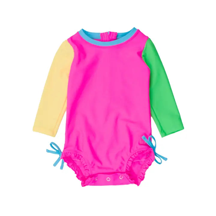 Girls Long Sleeve One Piece Rash Guard