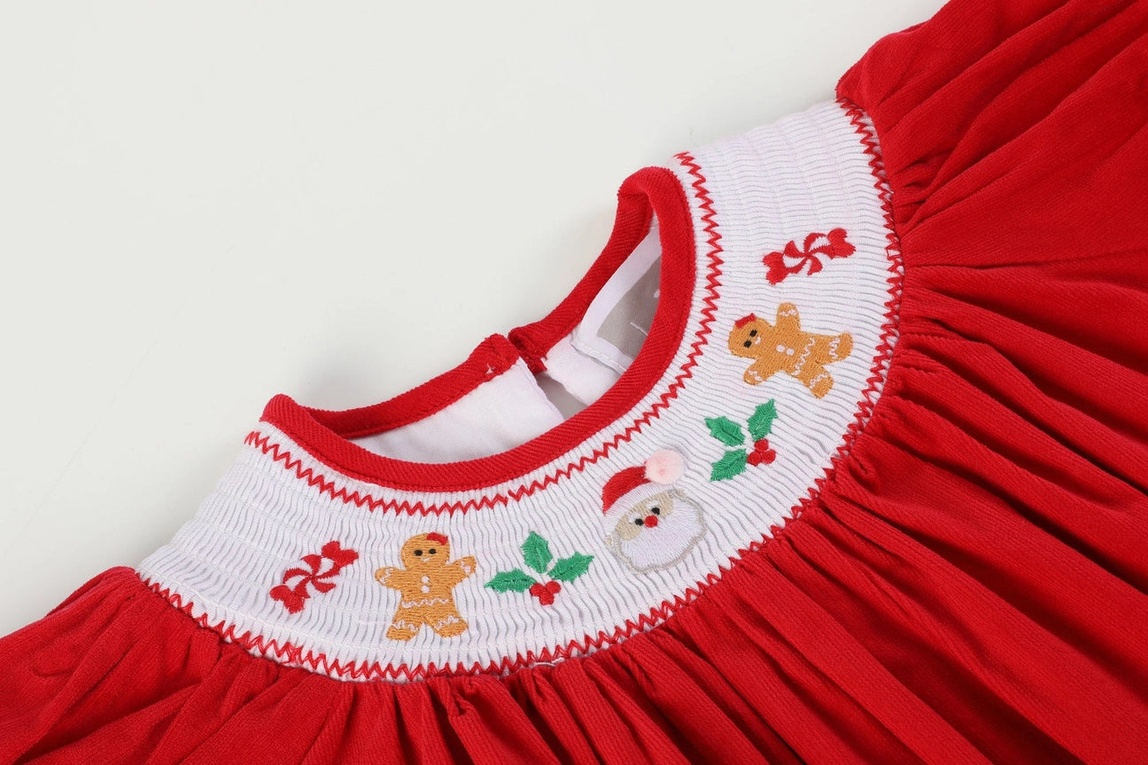 Red Velour Christmas Bishop Dress