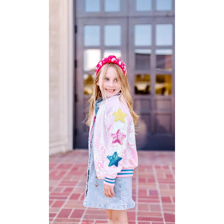 Born To Be A Star Girls Sequins Bomber Jacket