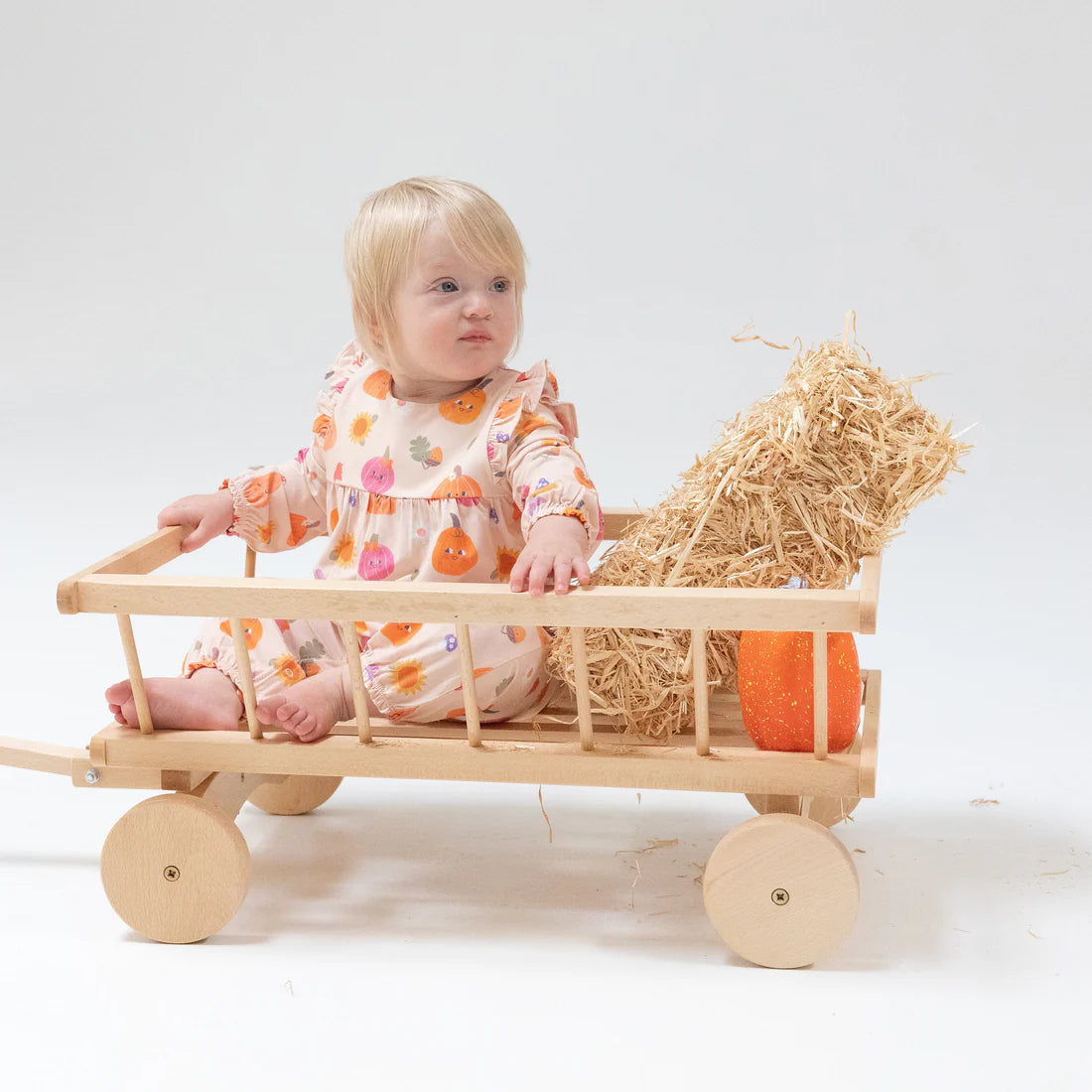 Autumn Pumpkins Ruffle Sleeve Romper - 0