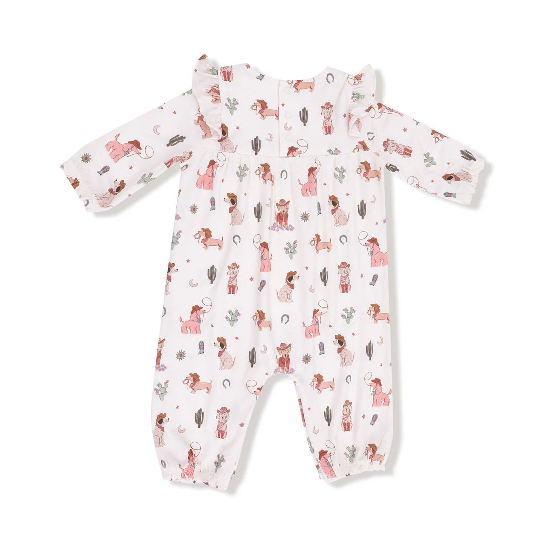 Cowgirl Dogs Ruffle Sleeve Romper - 0
