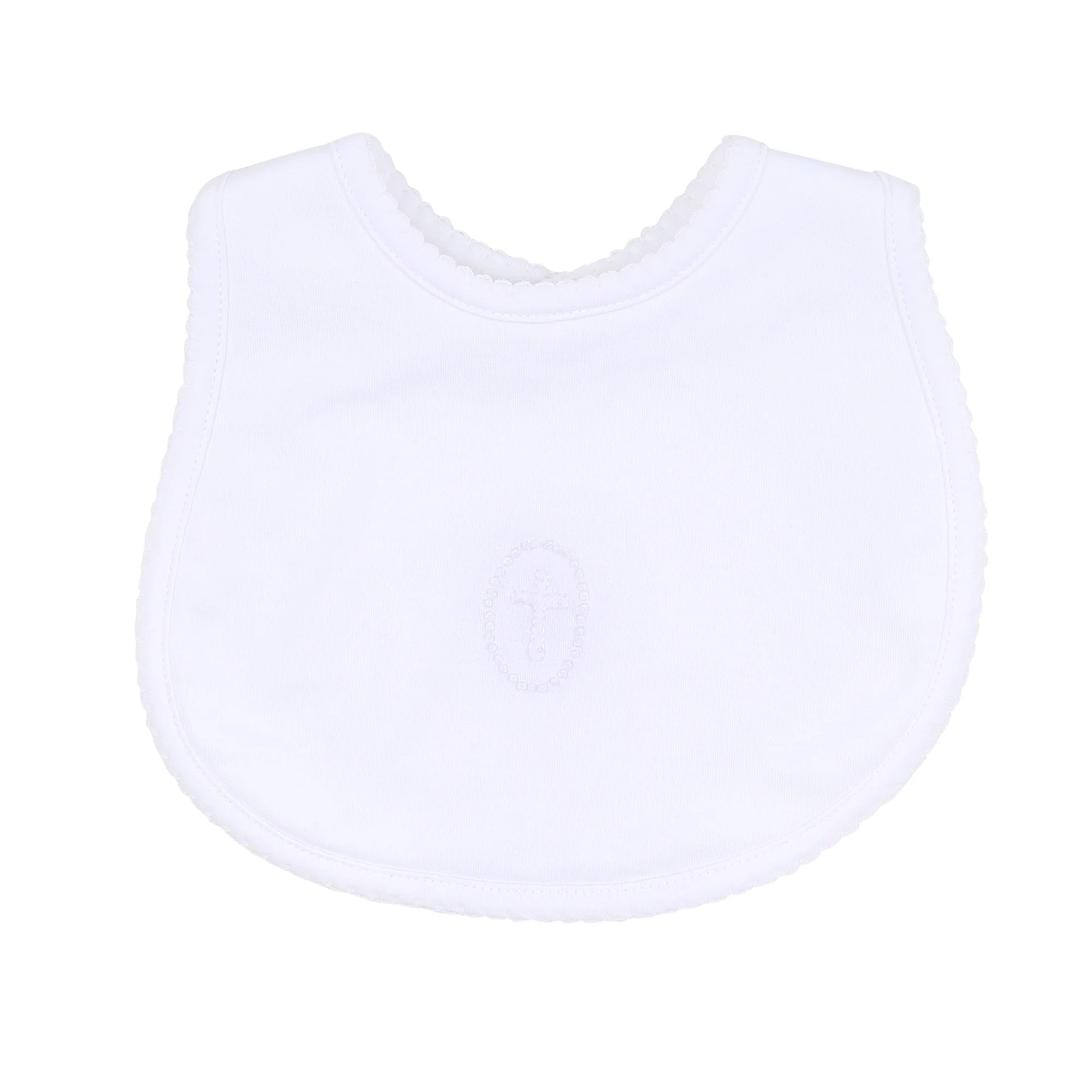 BLESSED EMBROIDERED BIB - WHITE