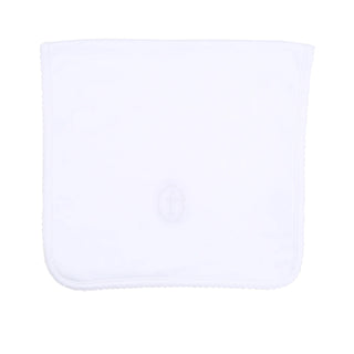 BLESSED EMBROIDERED BURP CLOTH - WHITE