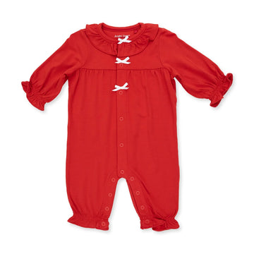 Ribbon Red - Long Sleeve Ruffle Collar Romper ANGEL DEAR
