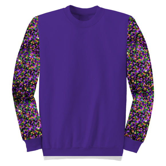 Sequin Sleeve Mardi Gras Top