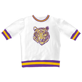 LSU Sequin Purple Gold Tiger