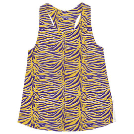 Racer Back Tank Tiger Purple Gold
