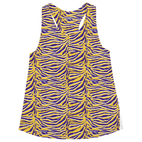 Racer Back Tank Tiger Purple Gold