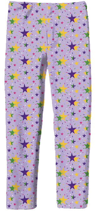 Mardi Gras Stars Leggings