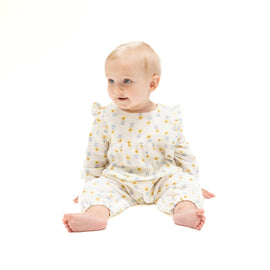 Western Flower Ruffle Romper - 0