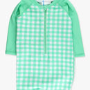 Spring Bud Gingham Boys LS One Piece Rash Guard-1
