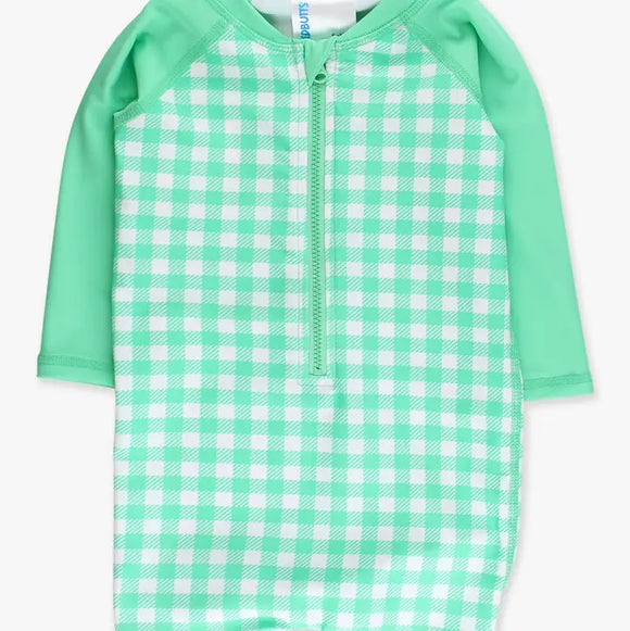 Spring Bud Gingham Boys LS One Piece Rash Guard