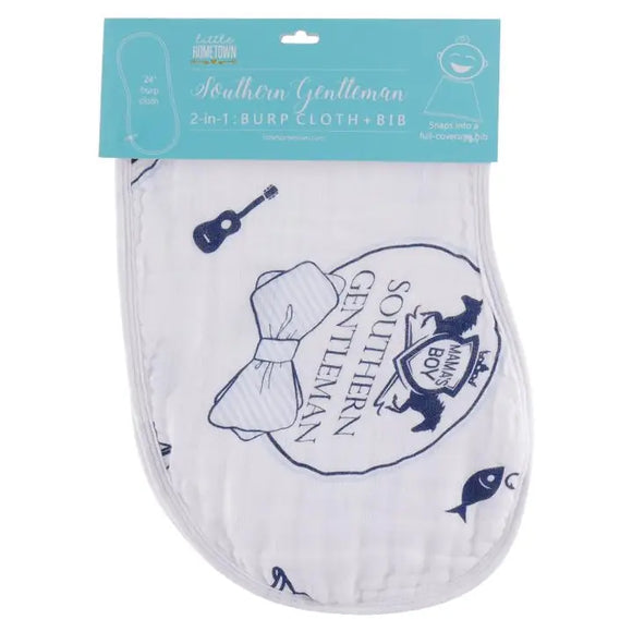 Southern Gentleman 2 in 1 Burp Cloth and Bib