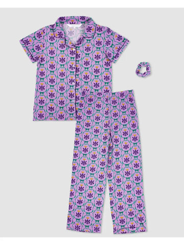 Girl's Mardi Bow Sleep Pants Set Light Purple/Multi Set of 3