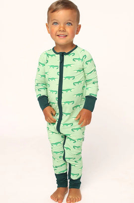 Light Green Alligator Double Zipper Bamboo Sleeper