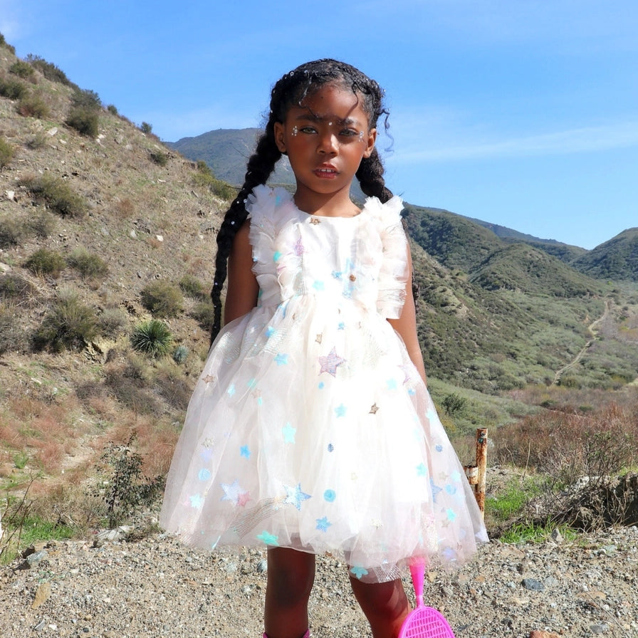Cream Tulle Star Dress
