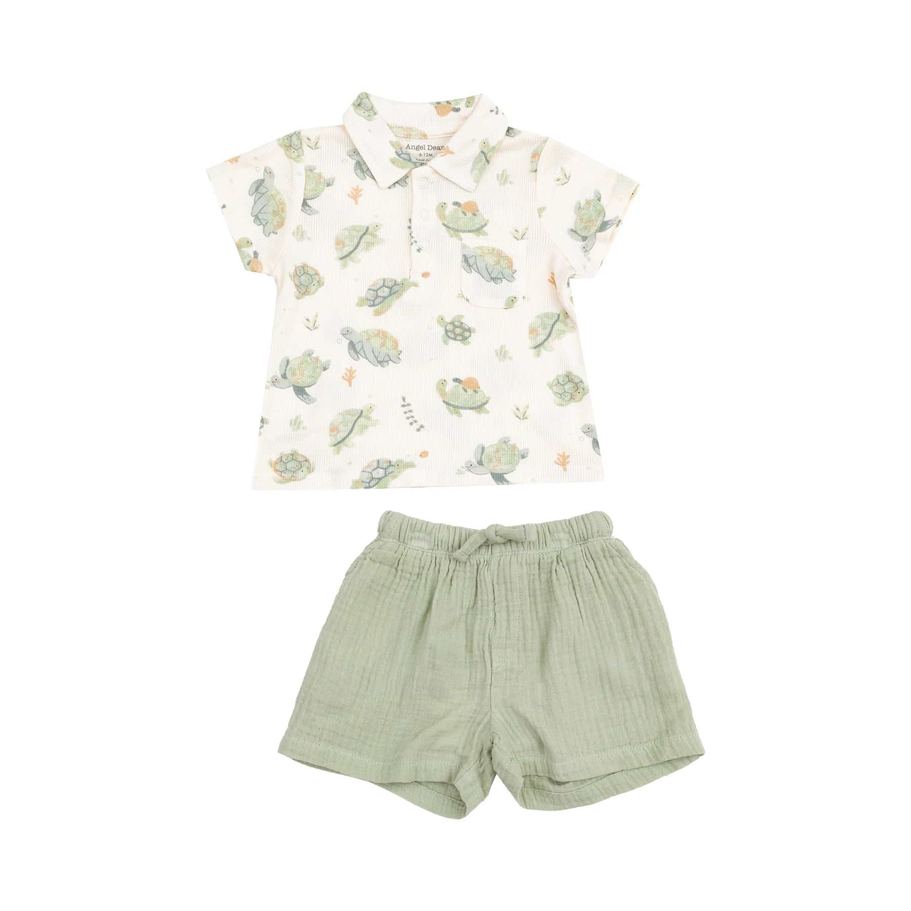 Sea Turtles Polo Shirt and Muslin Short