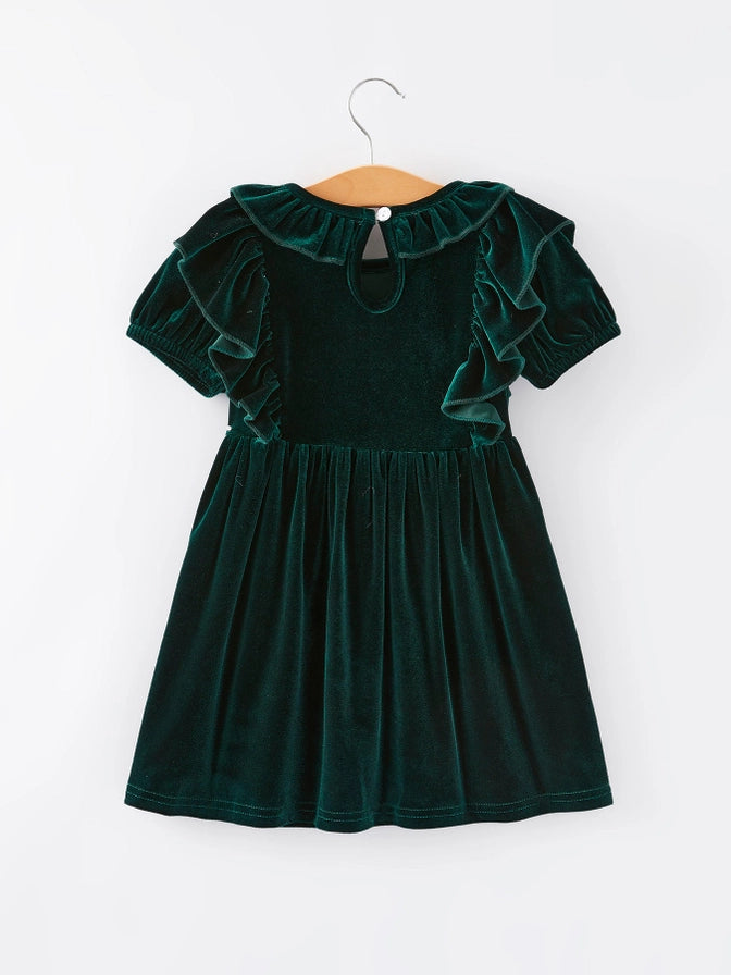 Green Velvet Dress - 0