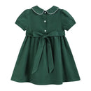 Green Corduroy Santa Smocked Dress-2