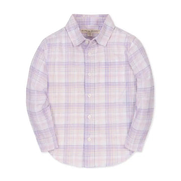 Linen Button Down Shirt - Monet Plaid