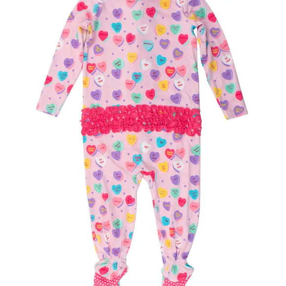 Be my Valentine Ruffle Footed Pajama