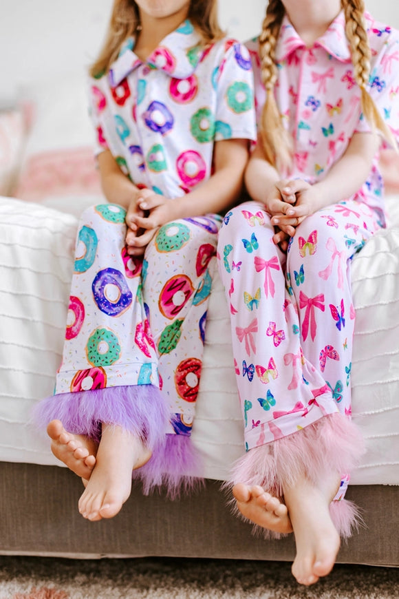 Bow and Butterfly Print Bamboo Feather Pjs