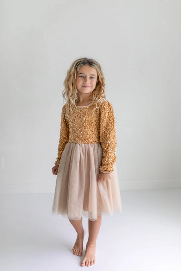 Sequin Champagne Sparkle Tulle Dress