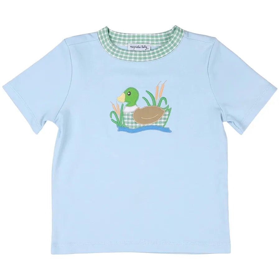 Gingham Mallard Applique T-Shirt