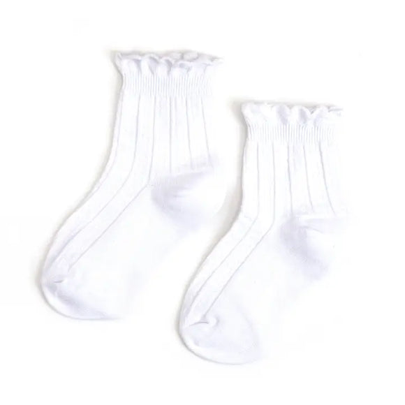 White Frill Midi Socks