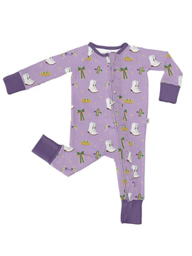 Mardi Gras Queen Longsleeve Convertible Zip Pajamas