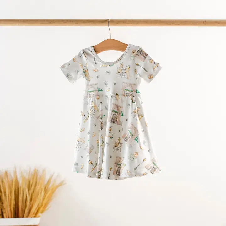 Powdered Sugar and Puppies Organic Cotton Twirl Dress