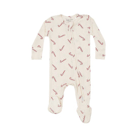 2 Way Zipper Footie Candy Canes