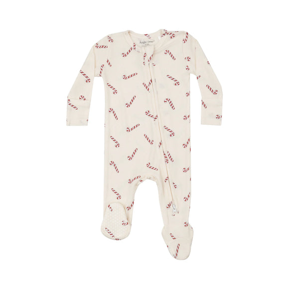 2 Way Zipper Footie Candy Canes