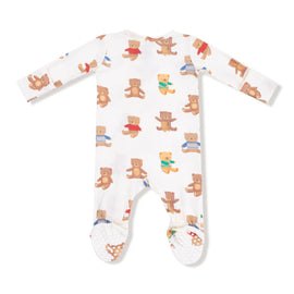 Teddy Bear Two Way Zipper Footie - 0