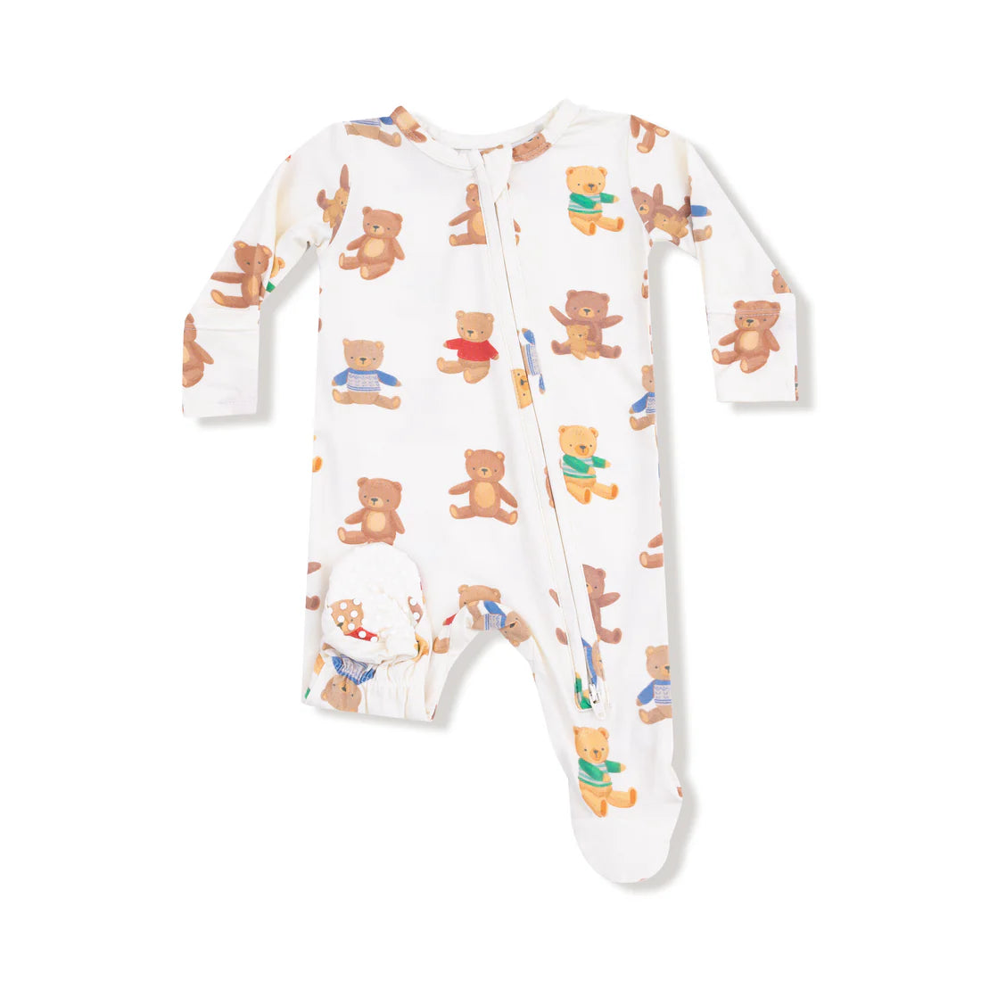 Teddy Bear Two Way Zipper Footie