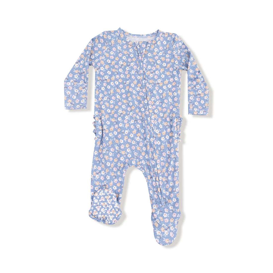 Country Calico 2 Way Zipper Ruffle Back Footie