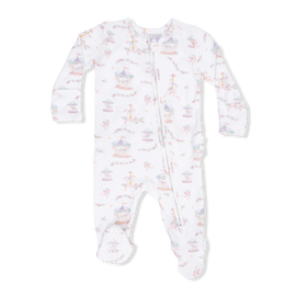 Carousel with Bows Ruffle Footie