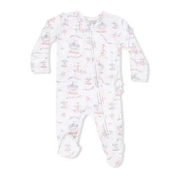 Carousel with Bows Ruffle Footie