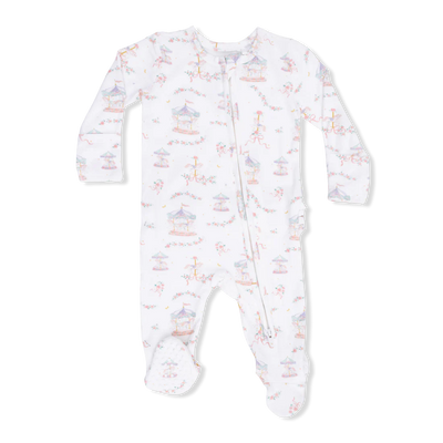 Carousel with Bows Ruffle Footie